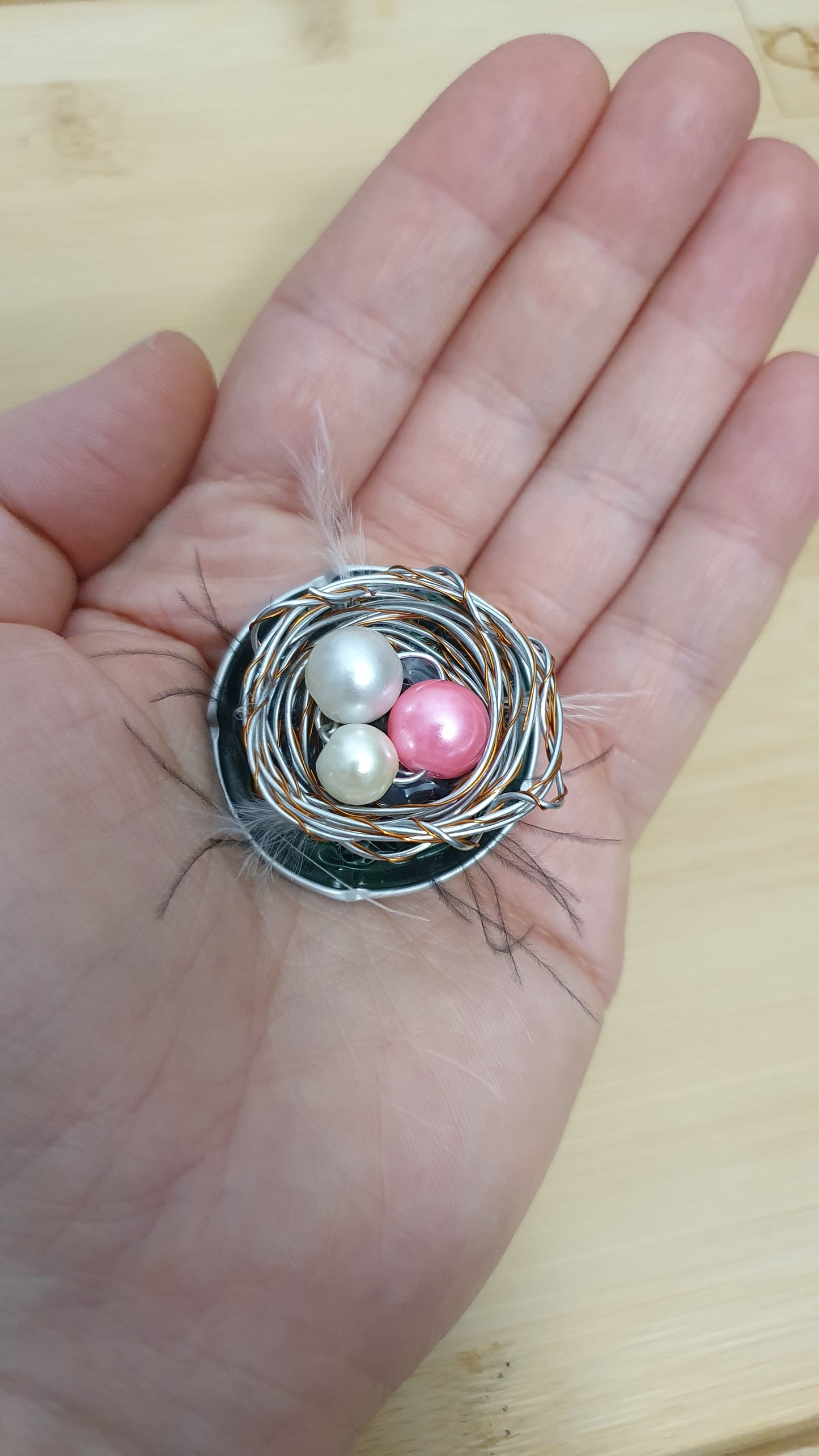 ** Brosa cuib pasăre din capsule de cafea reutilizate